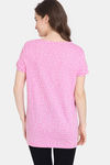 Zivame Maternity Summer Thyme Knit Cotton Top - Begonia Pink — thumbnail 3